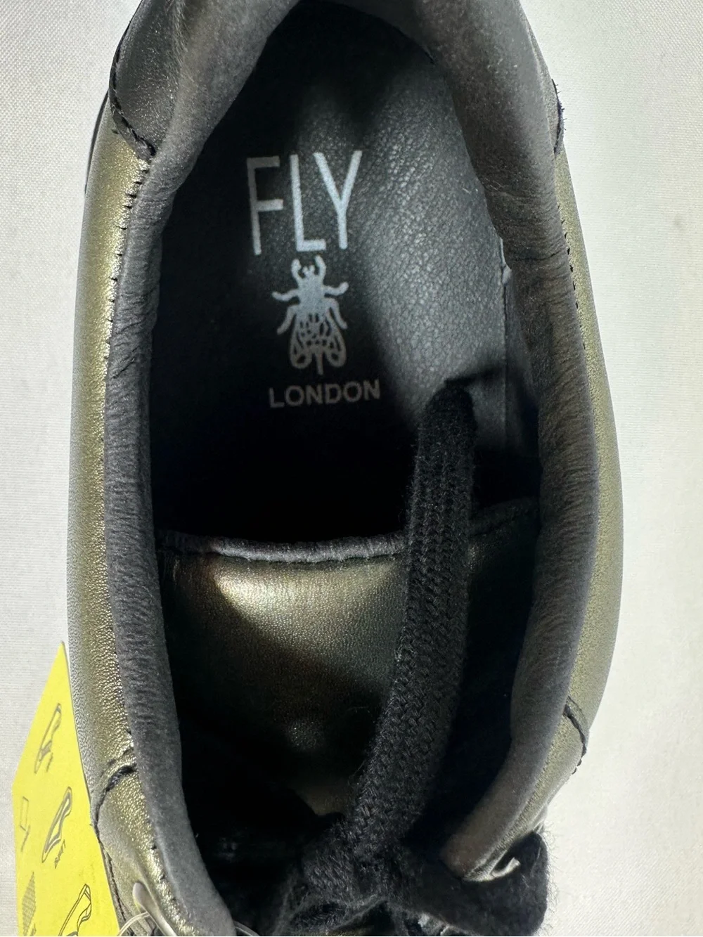 Fly London Women's DIPO580FLY Graphite Platform Wedge Lace-Up Shoe Size 8 EU38